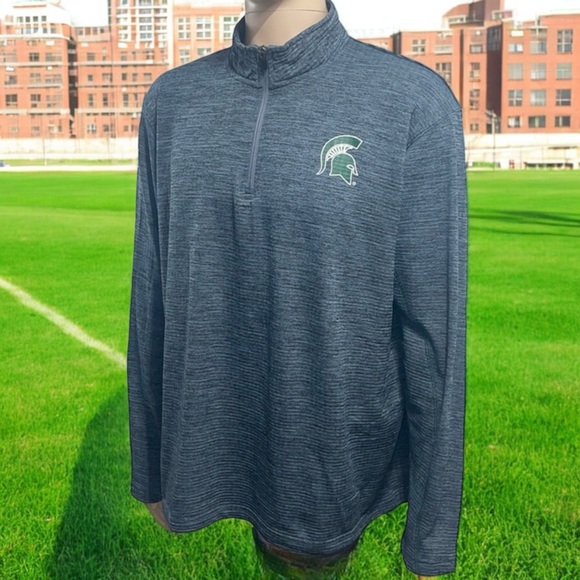 Rivalry Threads 91 Michigan State Spartans Waffle Colosseum Wind Shirt Jacket - Picture 3 of 16